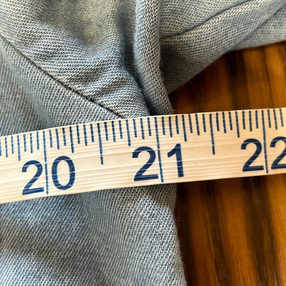 Zilcremo Denim Button Down Shirt Dress Frayed Hem & Sleeve Cuffs Size L - Picture 10 of 12